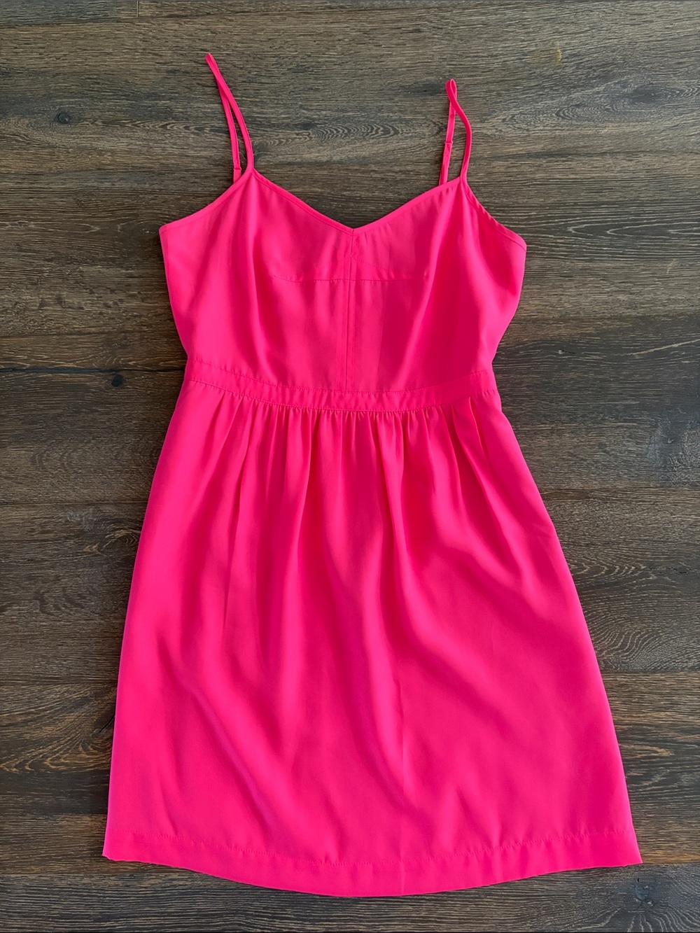 J Crew Spaghetti-Strap Mini Dress in Vibrant Pink